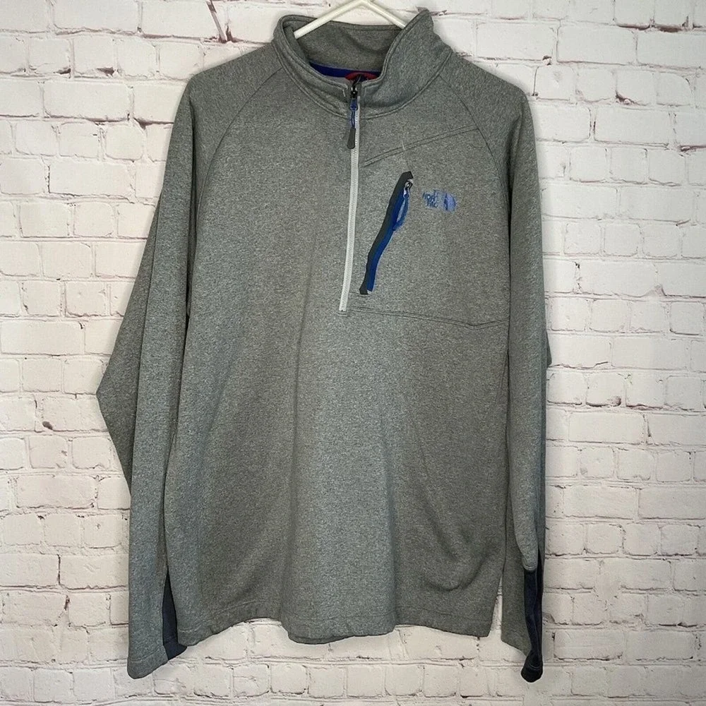 The‎ North Face Gray Long Sleeve 1/2 Zip MockNeck Sweatshirt Men M Vietnam